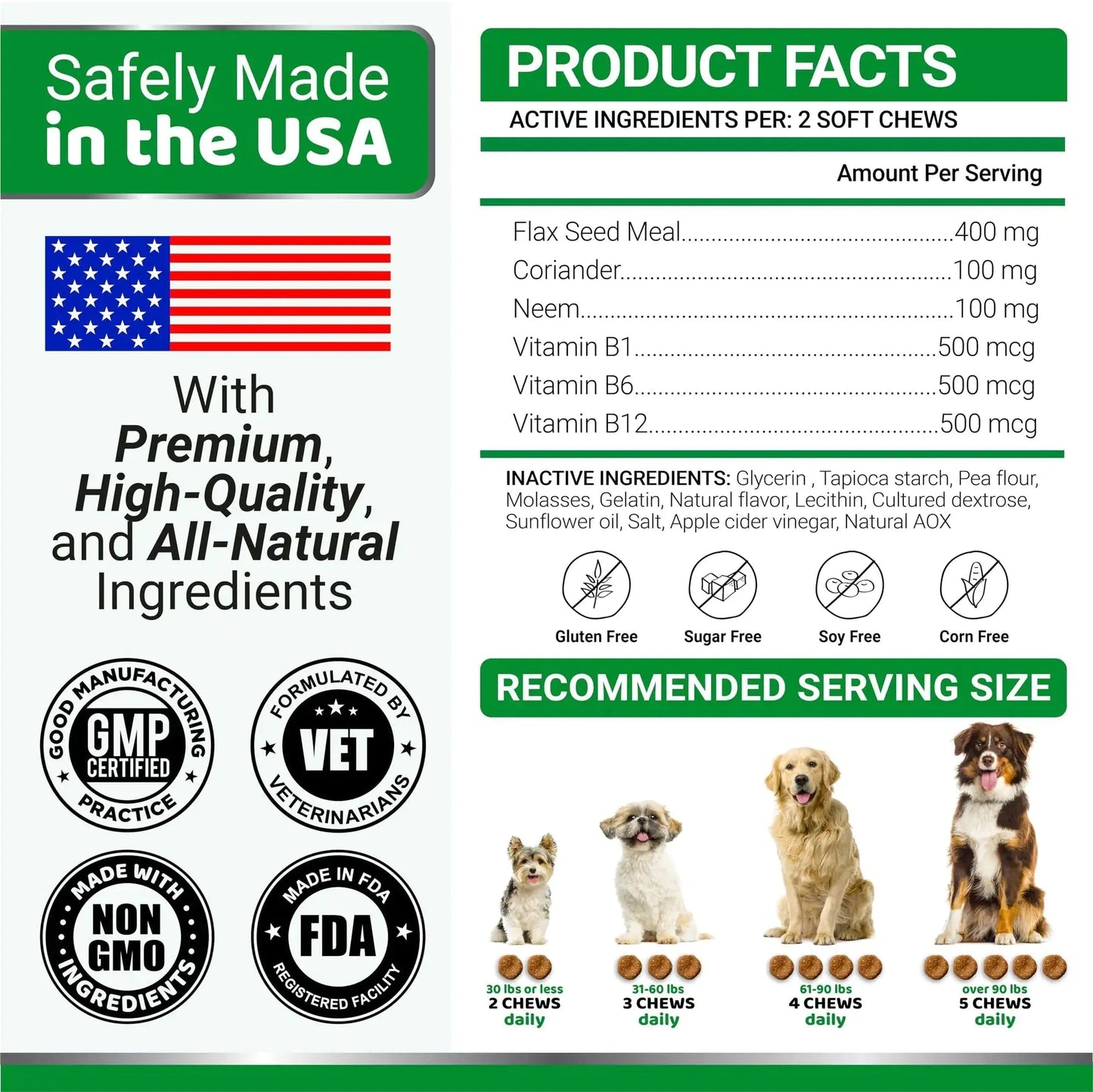 Natural Dog Flea And Tick Treatment All Breeds & Ages(Made In USA)