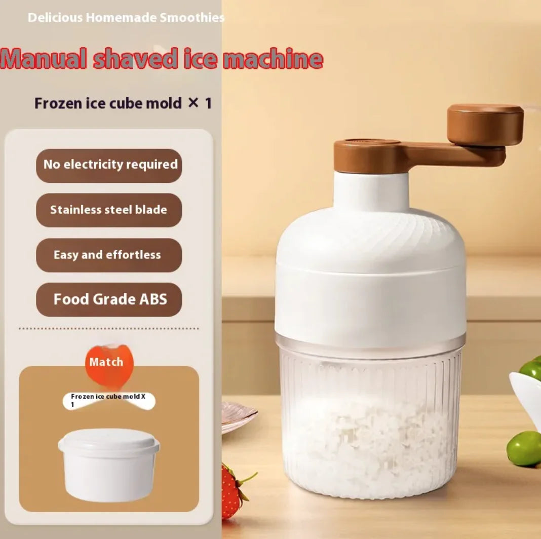 Manual Ice Crusher – Hand-Crank Stainless Steel Ice Shaver