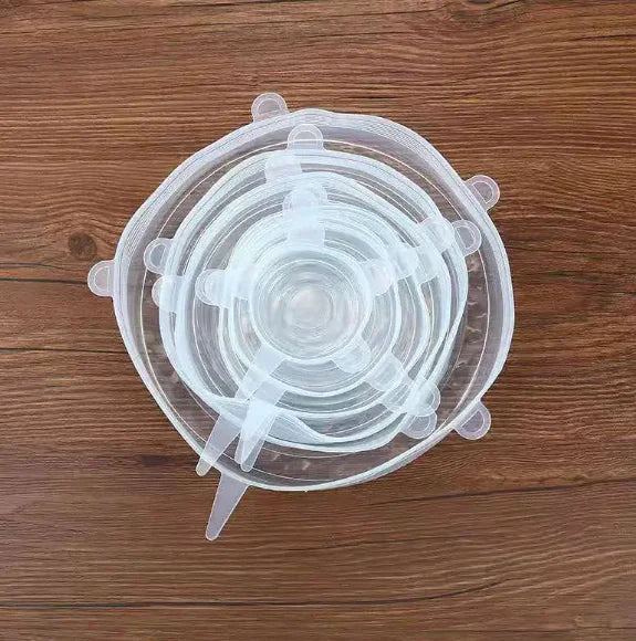 Silicone Stretch Lids – Reusable, Airtight, Eco-Friendly & Dishwasher-Safe (Set of 6)