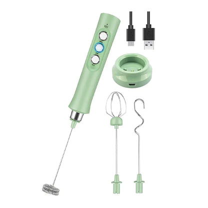 USB Rechargeable Electric Whisk – Coffee Milk Frother & Hand Mixer