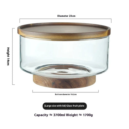 Fruit Bowl with Wooden Base