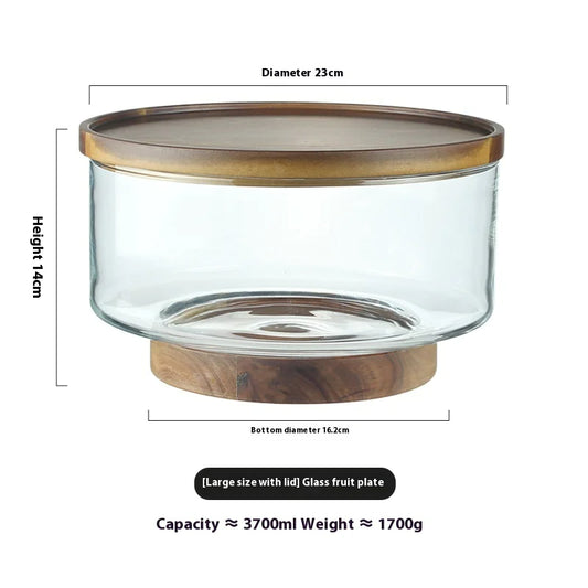 Fruit Bowl with Wooden Base