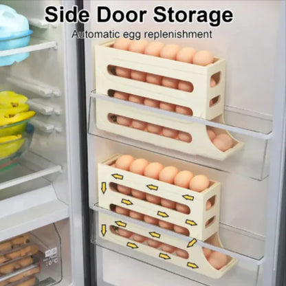 4-Layer Sliding Egg Tray – Refrigerator Egg Holder & Kitchen Organizer