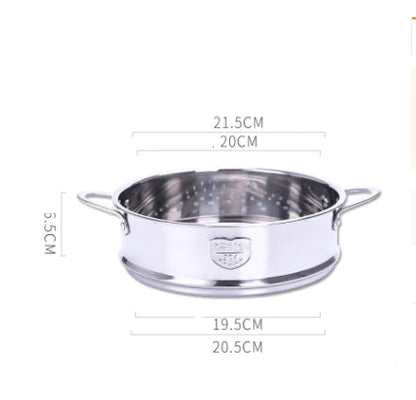 Stainless Steel Steamer with Double Handles for Buns