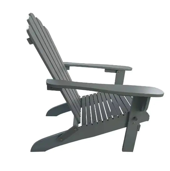 Foldable Wooden Adirondack Chair - Indoor/Outdoor Grey Poplar Wood