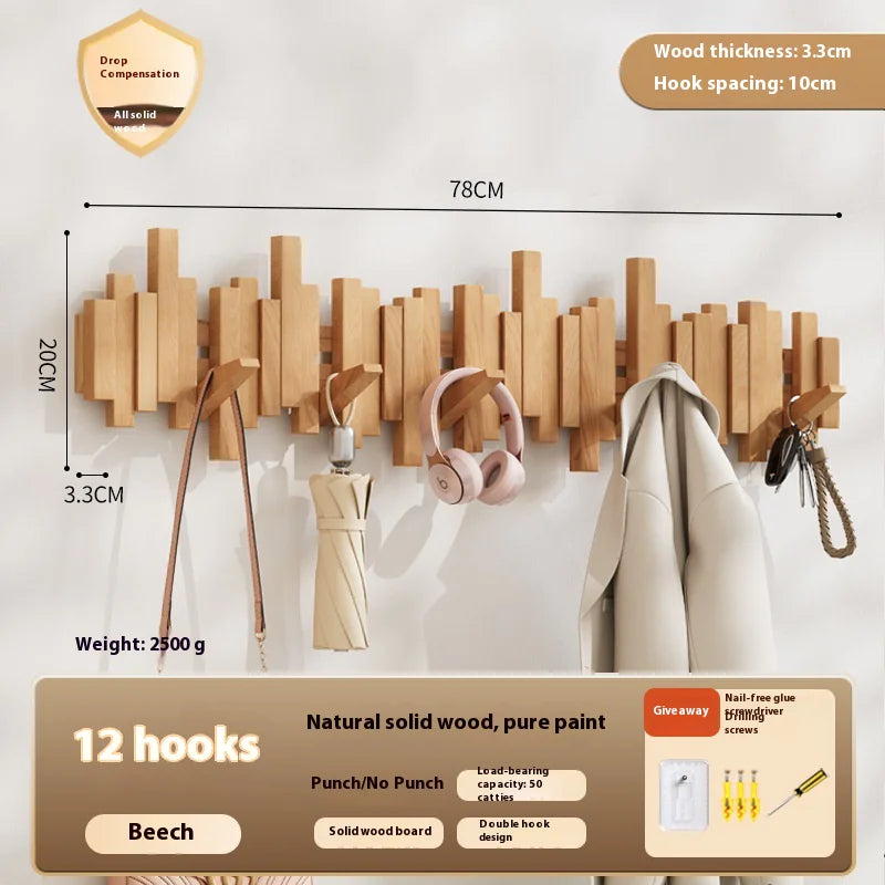 Wooden Piano Keys Clothes Rack- Wall Hanging