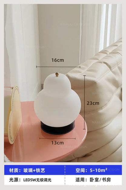 French Vintage Cream Pear Table Lamp with Touch Control