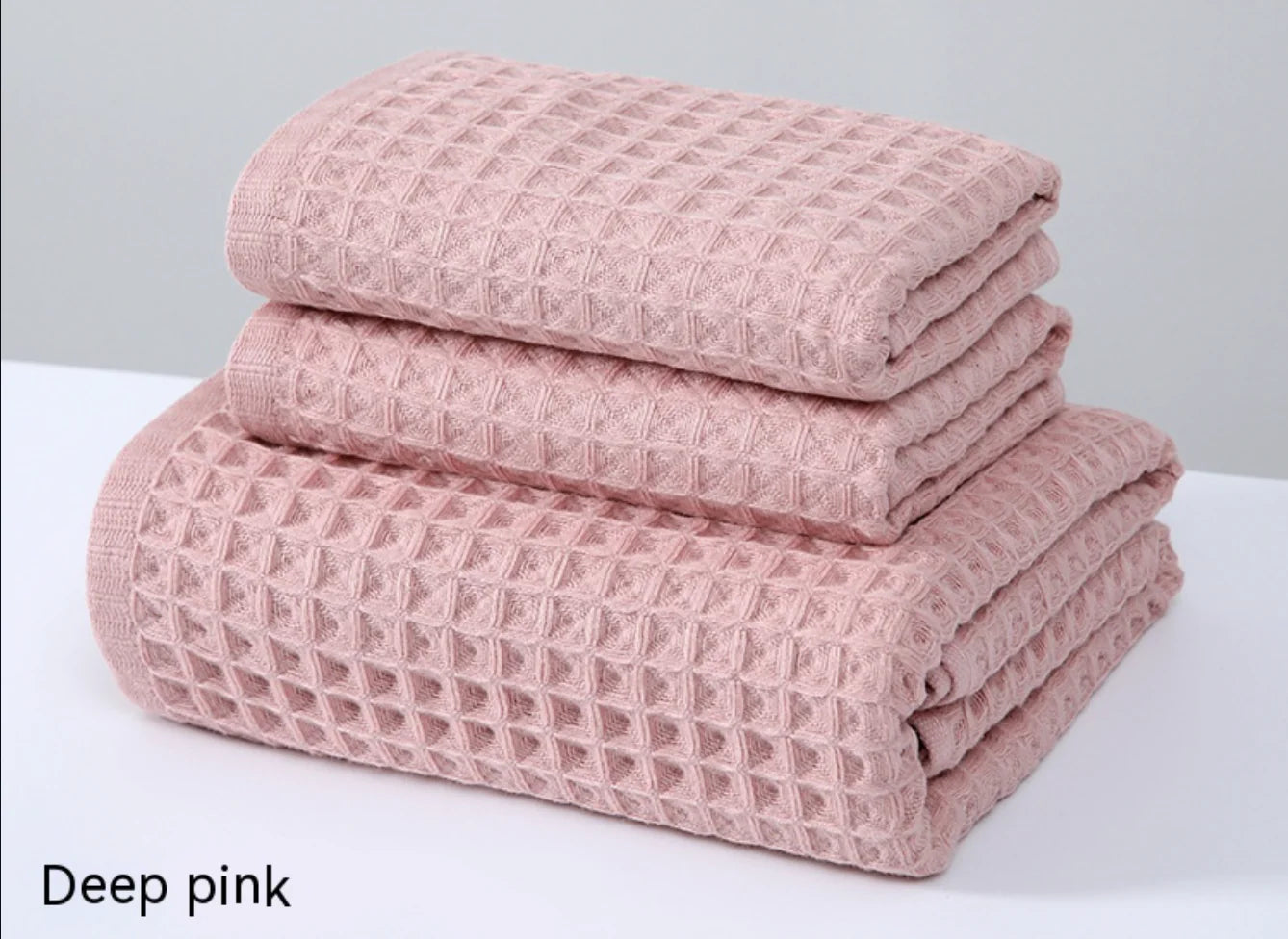 Cotton Waffle Bath Towels– Single, 2pcs & 4pcs Sets