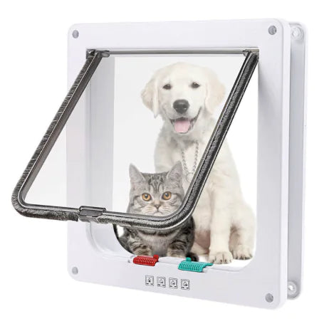 Lockable Cat & Small Dog Door with 4-Way Flap