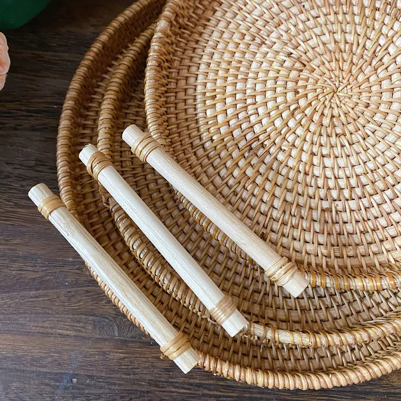Woven Rattan Snack Storage Basket (Small)