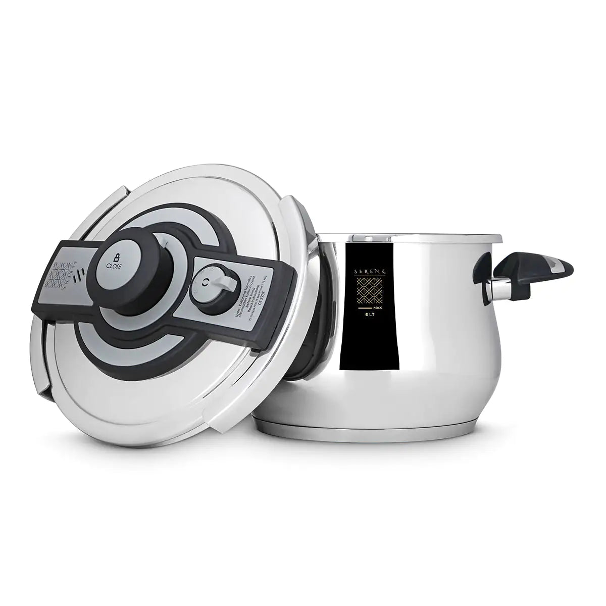 Stainless Steel Pressure Cooker – 6 Qt Induction-Safe Pot with Safety Lock