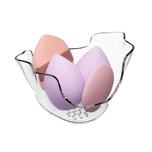 GOERTI 1 Piece Makeup Sponge Holder Wall-Mounted Storage Organizer Beauty Blender Drying Stand Soap Rack Sponge Powder Puff Display Stand Cosmetic Face Blender Drying Container