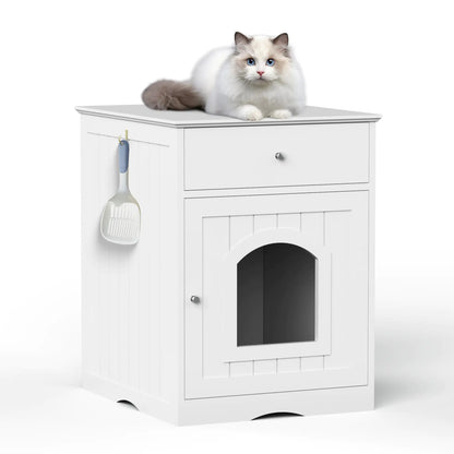 Multi-Function Cat Litter Cabinet with Drawers