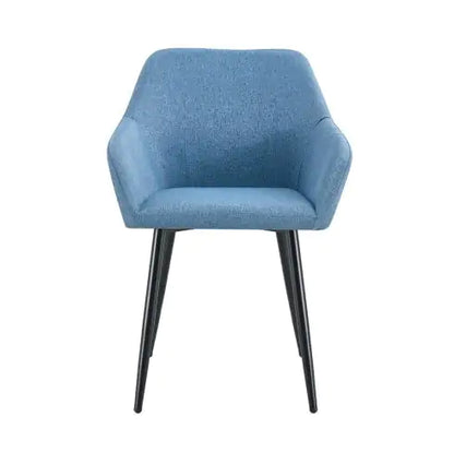 Modern Accent Arm Chairs – Set of 2, Teddy Fabric with Black Metal Legs