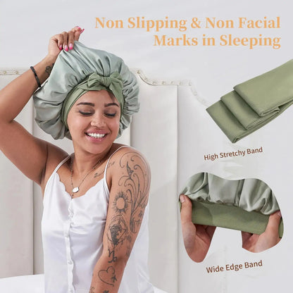 Satin Sleep Hair Bonnet – Frizz-Free Protection for Curly & Natural Hair