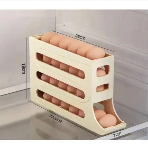 4-Layer Sliding Egg Tray – Refrigerator Egg Holder & Kitchen Organizer