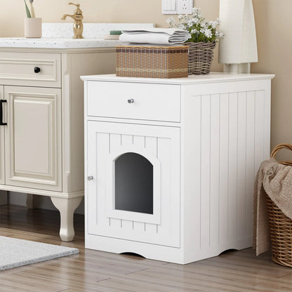 Multi-Function Cat Litter Cabinet with Drawers