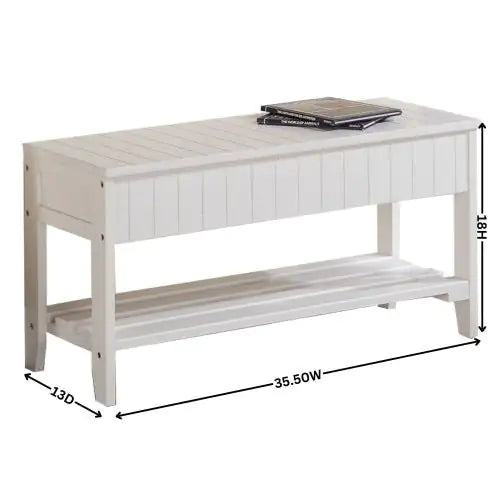 Quality Solid Wood Shoe Bench With Storage, Cherry