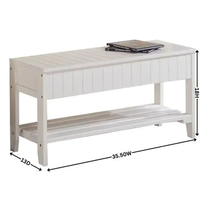 Quality Solid Wood Shoe Bench With Storage, Cherry