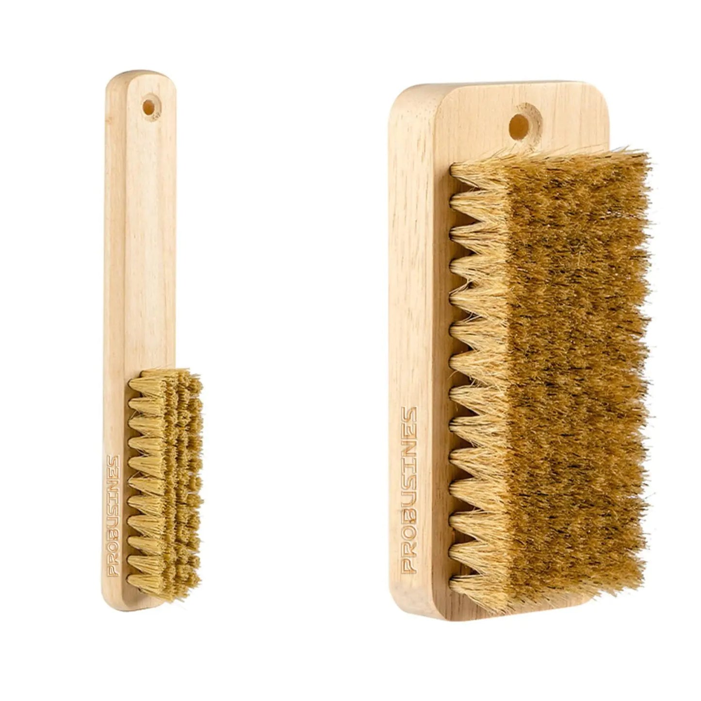 Laundry Stain Remover Brush Set – Wooden Boar Bristle Brushes (2 Sizes)
