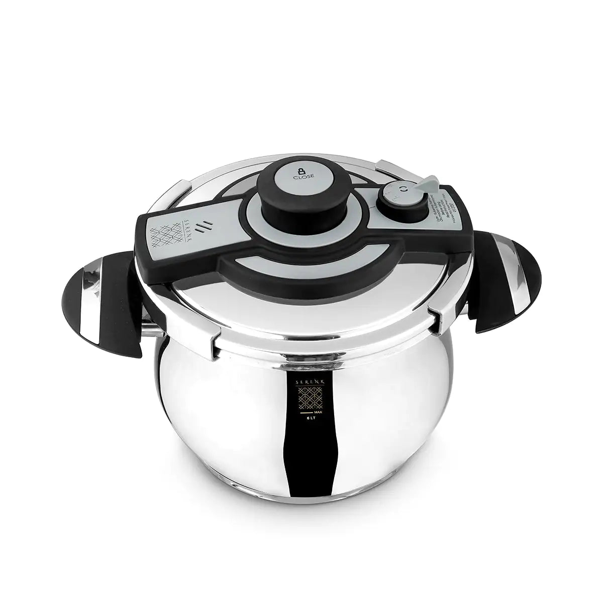 Stainless Steel Pressure Cooker – 6 Qt Induction-Safe Pot with Safety Lock