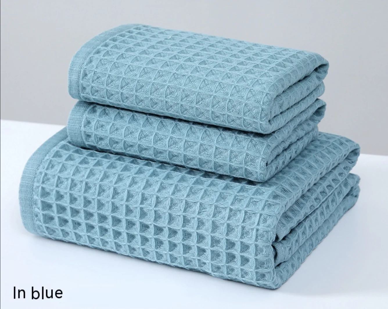 Cotton Waffle Bath Towels– Single, 2pcs & 4pcs Sets