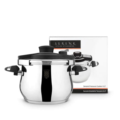 Stainless Steel Pressure Cooker – 6 Qt Induction-Safe Pot with Safety Lock