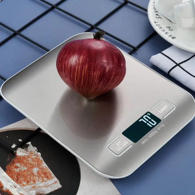 Stainless Steel Digital Kitchen Scale – Compact, Accurate, Stylish
