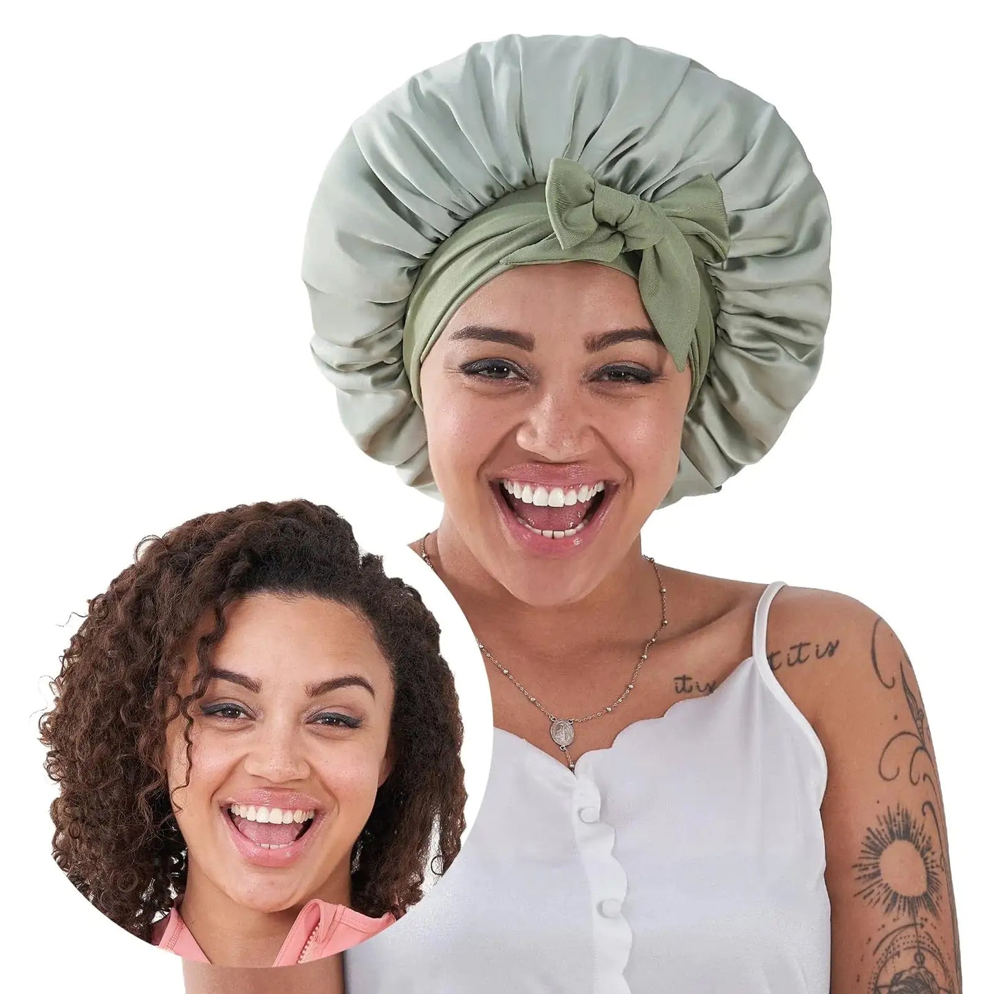 Satin Sleep Hair Bonnet – Frizz-Free Protection for Curly & Natural Hair