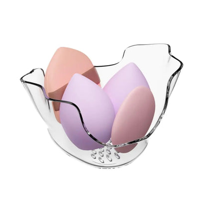 GOERTI 1 Piece Makeup Sponge Holder Wall-Mounted Storage Organizer Beauty Blender Drying Stand Soap Rack Sponge Powder Puff Display Stand Cosmetic Face Blender Drying Container