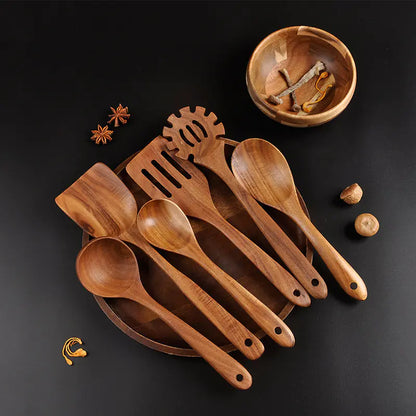 Teak Kitchen Utensil Set 7-Piece