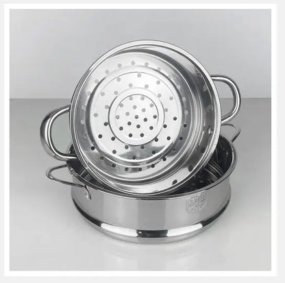 Stainless Steel Steamer with Double Handles for Buns