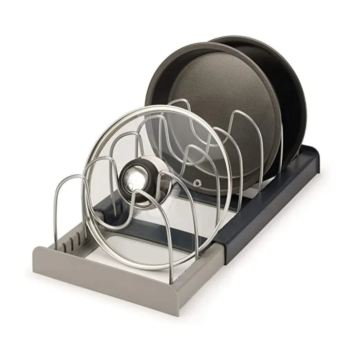 Stainless Steel Pot Lid Organizer – Adjustable Kitchen Storage Rack