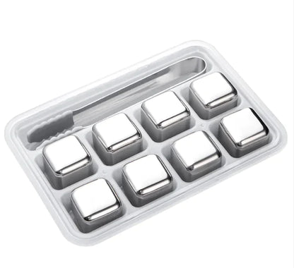 Stainless Steel Reusable Ice Cubes for Beverage, Wine, Beer & Whiskey (Bar Stones)