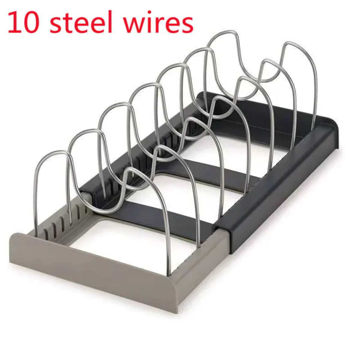 Stainless Steel Pot Lid Organizer – Adjustable Kitchen Storage Rack