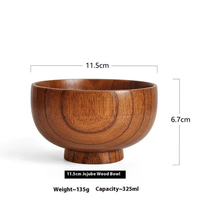 Solid Wood Bowl – Elegant Tableware for Soups & Noodles