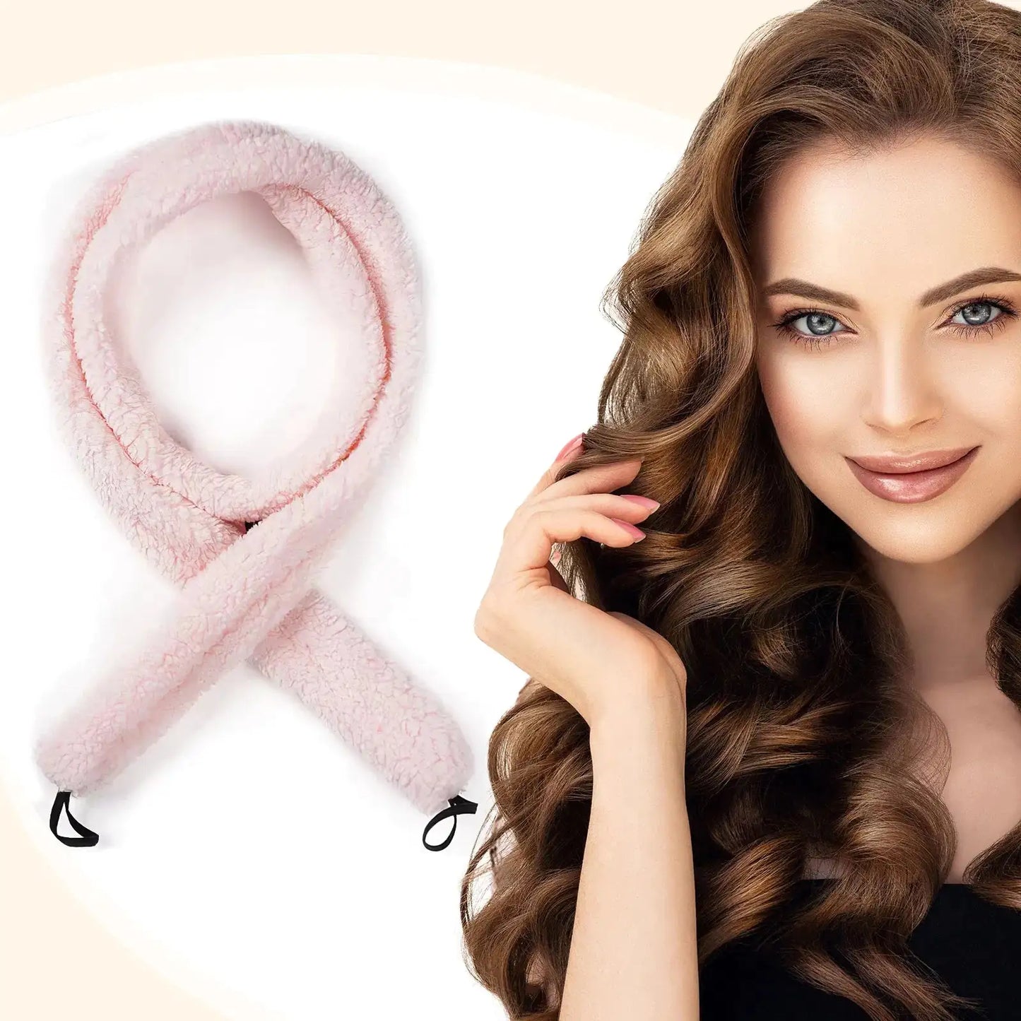 Satin Overnight Hair Curler - Soft Wave, Heat-Free Curls - Pink