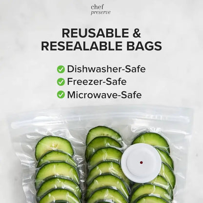 Vacuum Zipper Bags with Air Valve & Pump – Food Storage Solution