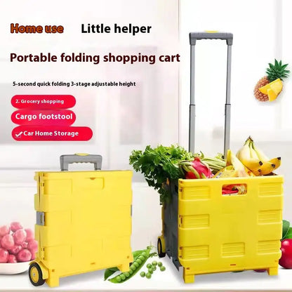 Portable Folding Cart with Lid – Heavy-Duty Collapsible Trolley