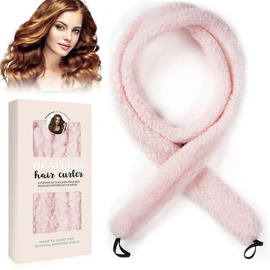 Satin Overnight Hair Curler - Soft Wave, Heat-Free Curls - Pink