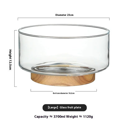 Fruit Bowl with Wooden Base