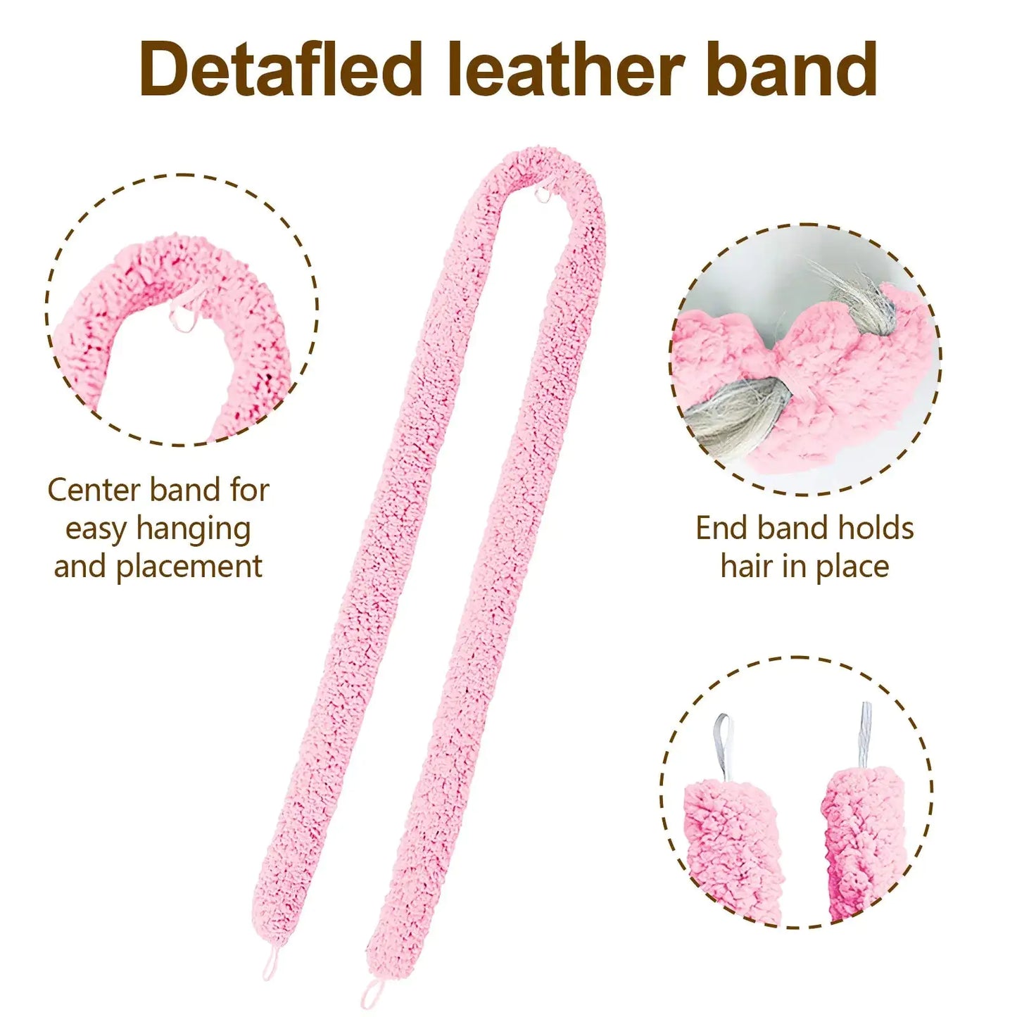 Satin Overnight Hair Curler - Soft Wave, Heat-Free Curls - Pink
