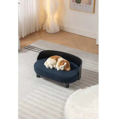 Scandi-Style Luxe Pet Sofa with Wood Legs