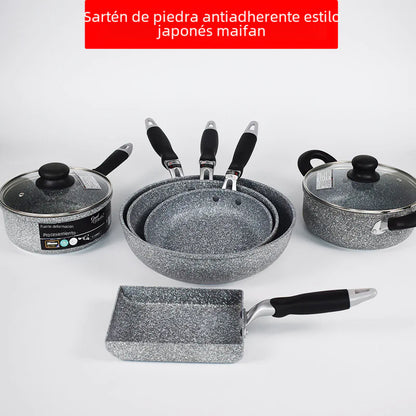 Japanese Maifan Stone Frying Pan – Nonstick Skillet with Lid (20–28cm)