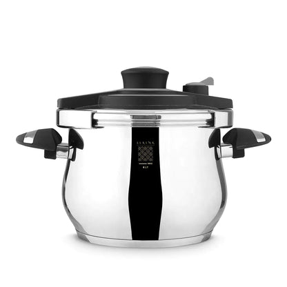 Stainless Steel Pressure Cooker – 6 Qt Induction-Safe Pot with Safety Lock