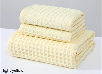Cotton Waffle Bath Towels– Single, 2pcs & 4pcs Sets