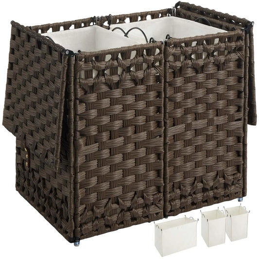 Collapsible Laundry Hamper with Lid & Removable Liners