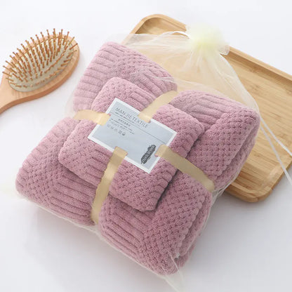 Coral Fleece Absorbent Towel & Bath Towel Set – Soft & Quick Dry