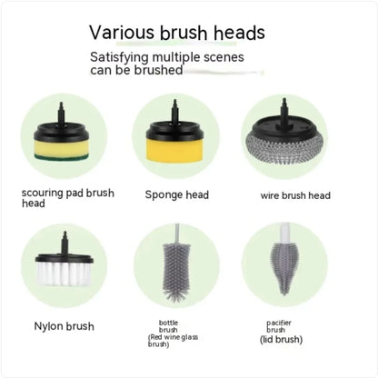 Rechargeable Electric Cleaning Brush – Multi-Head Cordless Scrubber