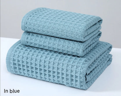 Cotton Waffle Bath Towels– Single, 2pcs & 4pcs Sets